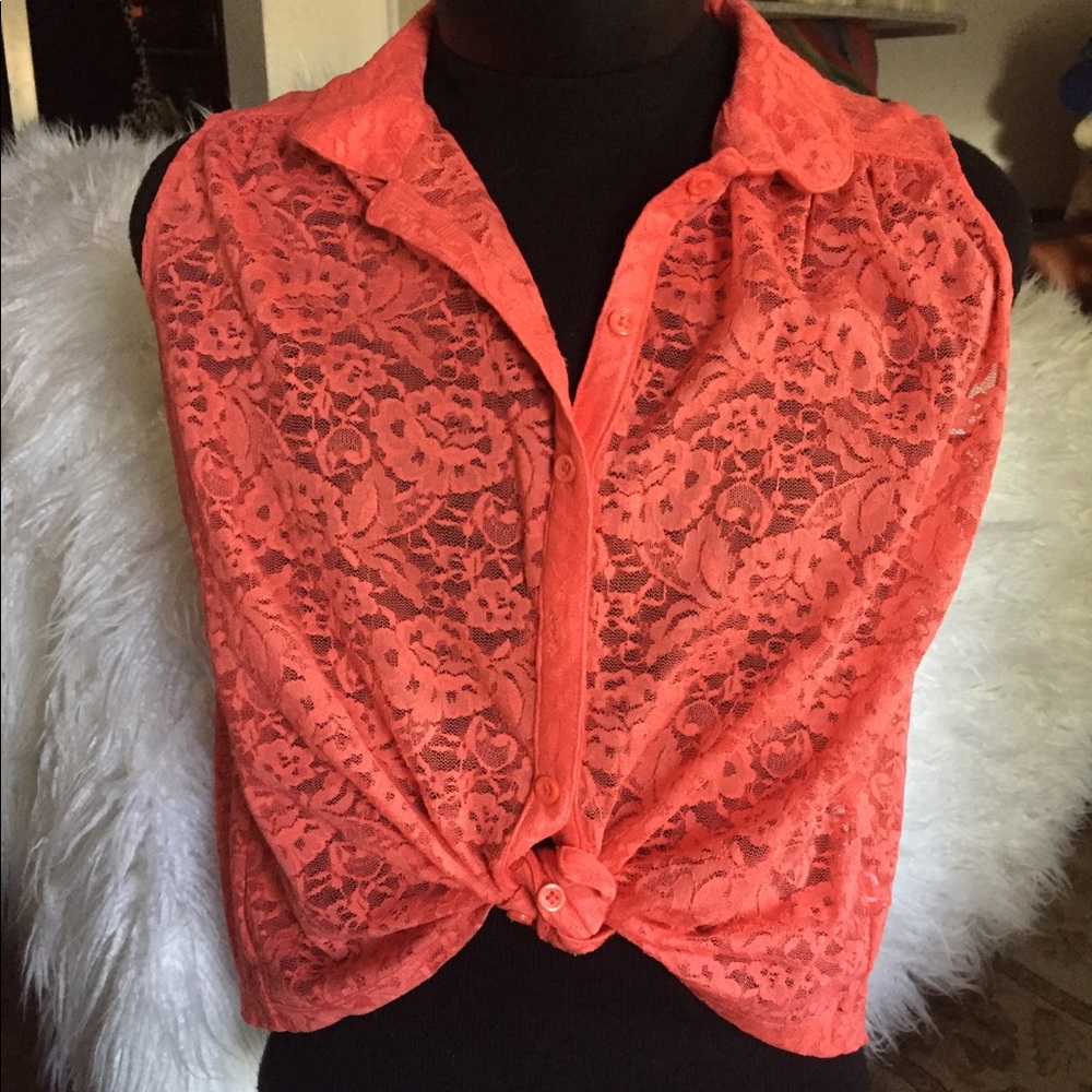Coral blouse